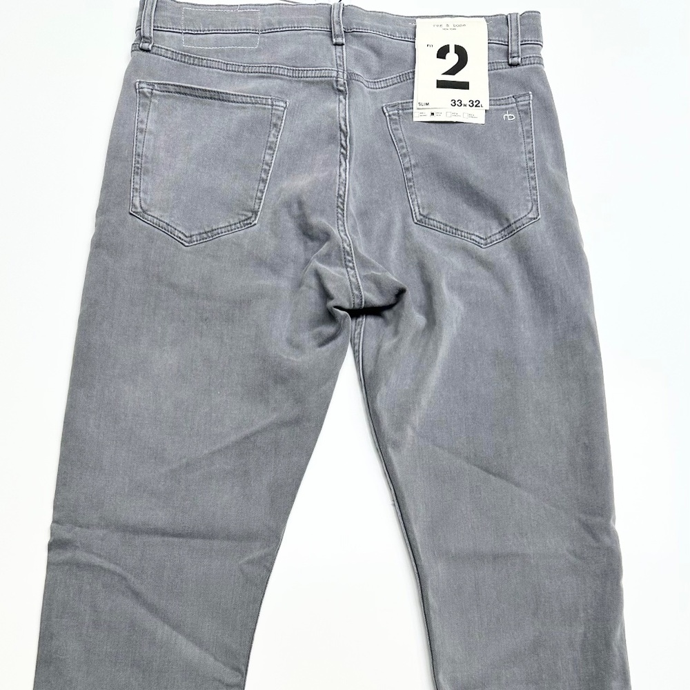 rag & bone - Fit 2 -Zipper Fly - Grey  - 33/32 - New